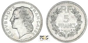 5 francs Lavrillier aluminium 1946