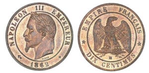 10 centimes Napoléon III tête laurée 1862 BB (Strasbourg) 10 centimes Napoléon III tête laurée 1862 BB (Strasbourg)