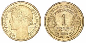 1 franc Morlon bronze-alu 1935 1 franc Morlon bronze-alu 1935