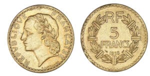 5 francs Lavrillier bronze alu 1938 5 francs Lavrillier bronze alu 1938