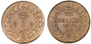 Un décime Louis XVIII - Blocus de Strasbourg 1815 BB