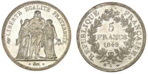 5 francs Hercule 1849 K (Bordeaux)