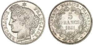 5 francs Cérès 1851 A (Paris) 5 francs Cérès 1851 A (Paris)