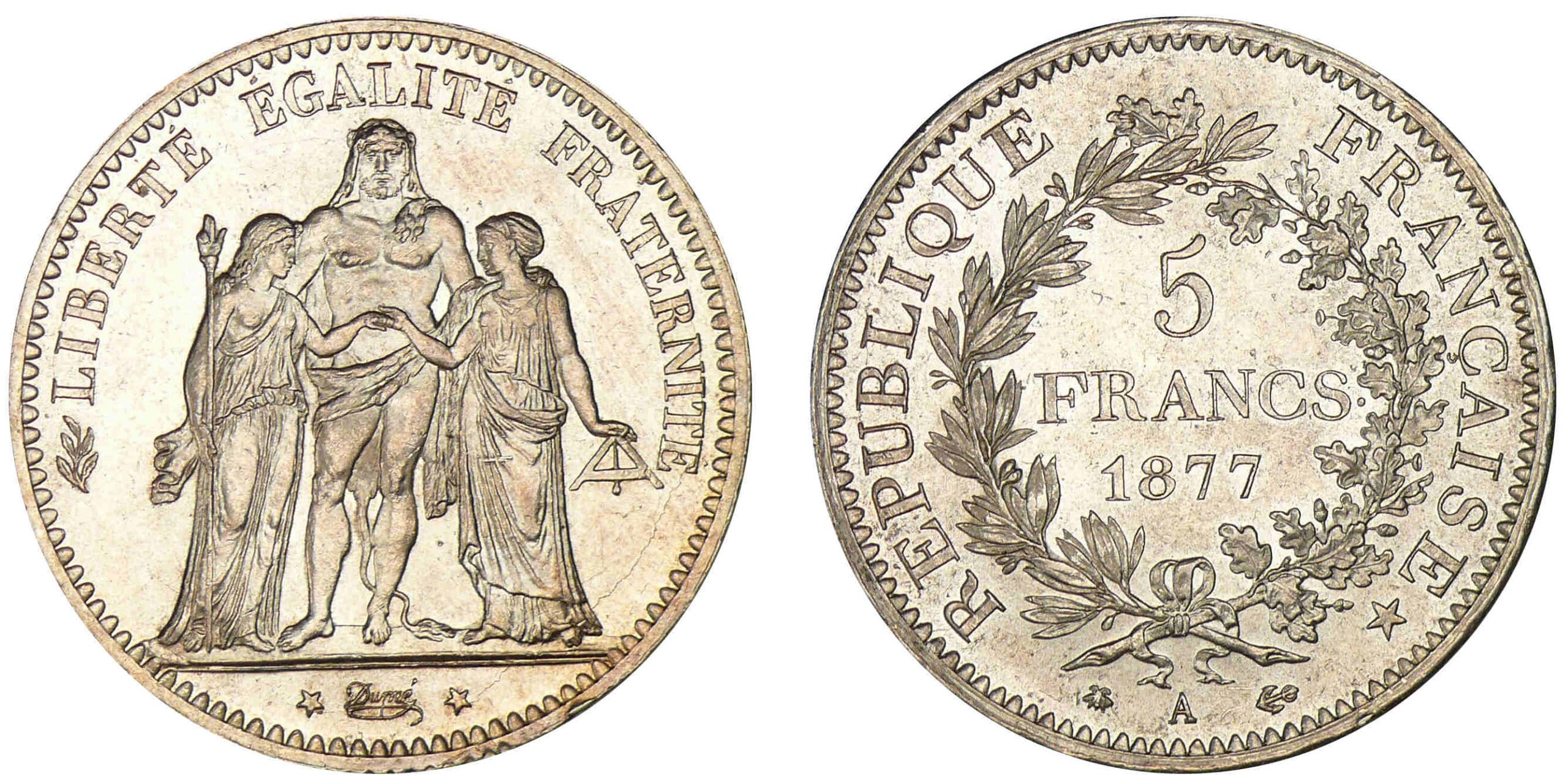 5 francs Hercule 1877 A (Paris) 5 francs Hercule 1877 A (Paris)