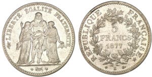 5 francs Hercule 1877 K (Bordeaux) 5 francs Hercule 1877 K (Bordeaux)