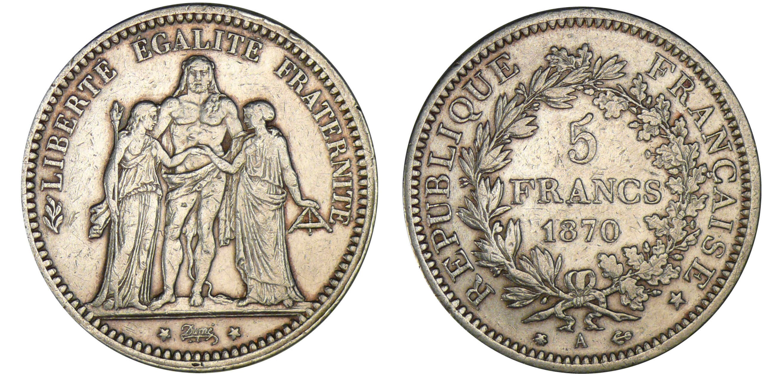 5 francs Hercule 1870 A (Paris) 5 francs Hercule 1870 A (Paris)