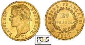20 francs Napoléon revers empire 1810 A (Paris) 20 francs Napoléon revers empire 1810 A (Paris)