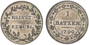 Suisse - République helvétique - 1 batzen 1799 Suisse - République helvétique - 1 batzen 1799