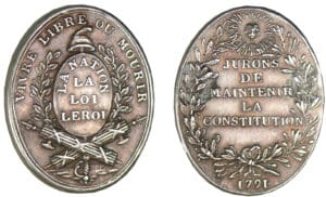 Médaille ovale de la période révolutionnaire Médaille ovale de la période révolutionnaire