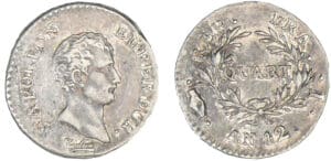 1/4 de franc Napoléon empereur - An 12 I (Limoges) 1/4 de franc Napoléon empereur - An 12 I (Limoges)