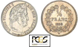 1/4 de franc Louis-Philippe Ier 1835 W (Lille)