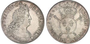 Louis XIV - Ecu aux insignes - 1702 A (Paris) - Flan réformé Louis XIV - Ecu aux insignes - 1702 A (Paris) - Flan réformé