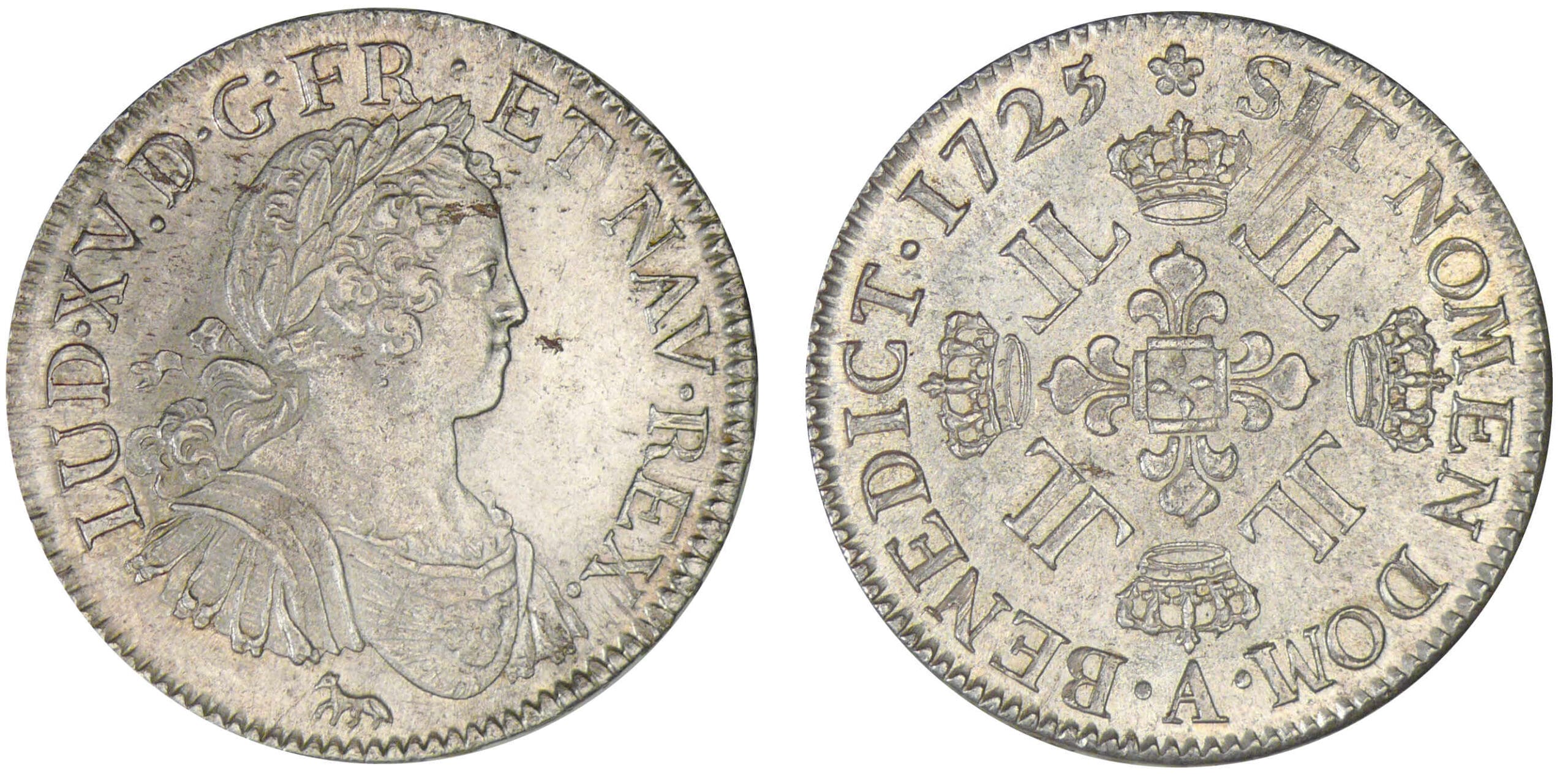 Louis XV - Ecu aux 8 L - 1725 A( Paris) Louis XV - Ecu aux 8 L - 1725 A( Paris)