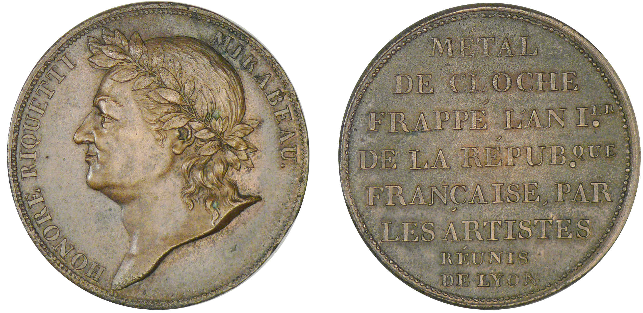 Essai de Galle à l'effigie de Mirabeau - SD (1792) (Lyon) Essai de Galle à l'effigie de Mirabeau - SD (1792) (Lyon)