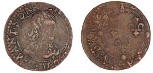 Charleville - Charles II de Gonzague - Double tournois 1639 - Frappe monnaie Charleville - Charles II de Gonzague - Double tournois 1639 - Frappe monnaie