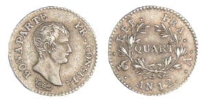 1/4 de franc Bonaparte premier consul - An 12 A (Paris) 1/4 de franc Bonaparte premier consul - An 12 A (Paris)