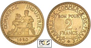 2 francs Chambre de commerce 1920 - Essai 2 francs Chambre de commerce 1920 - Essai