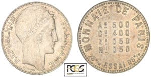 10 francs - Essai d'alliage 1928 10 francs - Essai d'alliage 1928