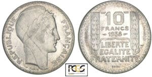 10 francs Turin 1938 - Essai aluminium 10 francs Turin 1938 - Essai aluminium
