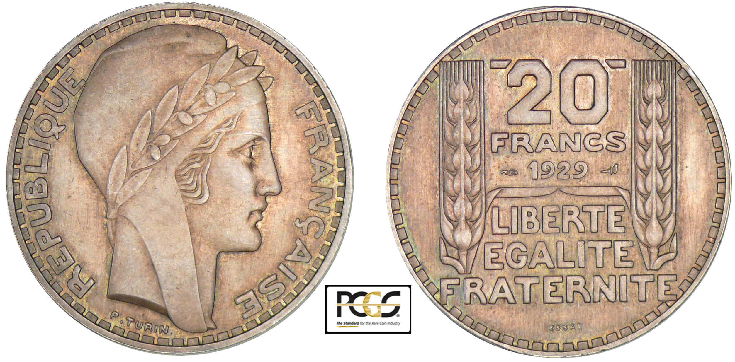 20 francs Turin 1929 - Essai piéfort 20 francs Turin 1929 - Essai piéfort