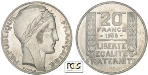 20 francs Turin 1938 - Essai aluminium 20 francs Turin 1938 - Essai aluminium