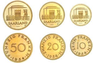 Sarre - Série de la 50 francs, 20 francs et 10 francs - 1954 Essai Sarre - Série de la 50 francs, 20 francs et 10 francs - 1954 Essai