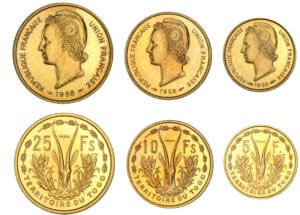 Togo - Série de la 25 francs, 10 francs, et 5 francs 1956 - Essai Togo - Série de la 25 francs, 10 francs, et 5 francs 1956 - Essai