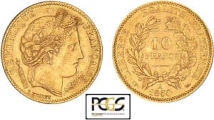 10 francs Cérès 1850 A (Paris) - Levrette à l'oreille haute 10 francs Cérès 1850 A (Paris) - Levrette à l'oreille haute