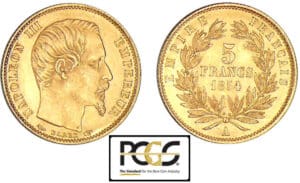 5 francs Napoléon III - petit module - 1854 A (Paris) 5 francs Napoléon III - petit module - 1854 A (Paris)