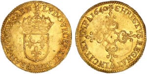 Louis XIII - Demi-écu d'or au soleil - 1640 X (Amiens) Louis XIII - Demi-écu d'or au soleil - 1640 X (Amiens)
