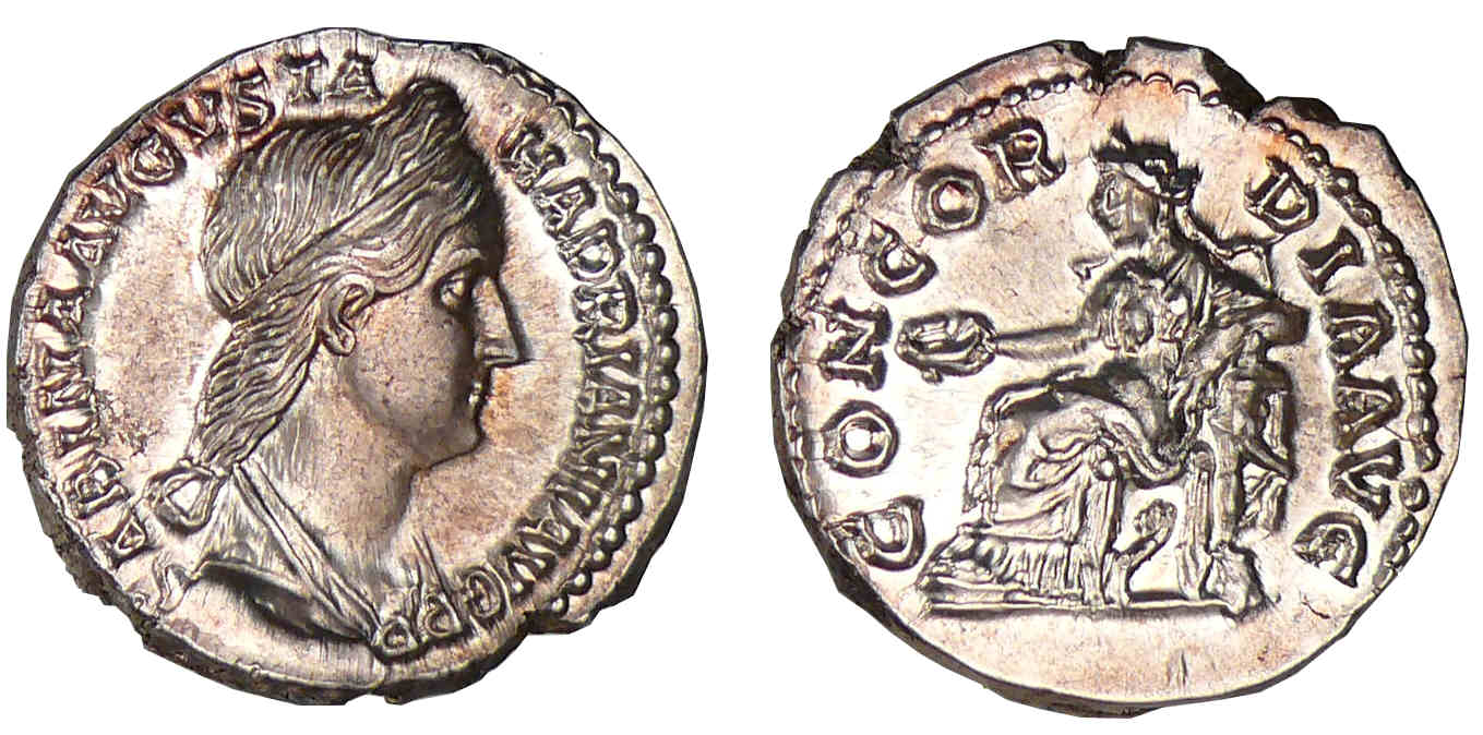 Sabine - Denier (129, Rome) - La Concorde Sabine - Denier (129, Rome) - La Concorde