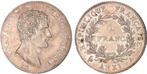 1 franc Bonaparte premier consul - An XI A (Paris)