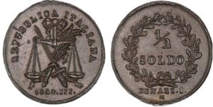 Italie - République italienne - 1/2 soldo 1804 (Milan) - Essai Italie - République italienne - 1/2 soldo 1804 (Milan) - Essai