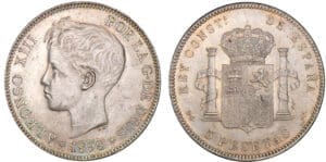 Espagne - Alphonso XIII - 5 pesetas 1898 Espagne - Alphonso XIII - 5 pesetas 1898