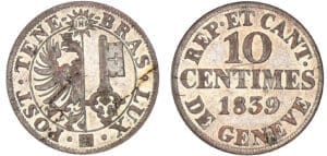 Suisse - Genève - 10 centimes 1839 Suisse - Genève - 10 centimes 1839