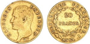 20 francs Napoléon Ier tête nue - An 13 I (Limoges) 20 francs Napoléon Ier tête nue - An 13 I (Limoges)