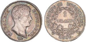 1 franc Napoléon empereur 1806 L (Bayonne) 1 franc Napoléon empereur 1806 L (Bayonne)