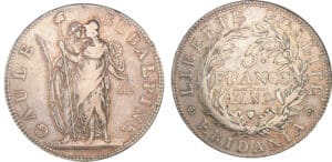 Italie - Gaule subalpine - 5 francs l'an 9 Italie - Gaule subalpine - 5 francs l'an 9