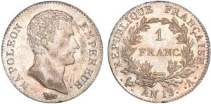 1 franc Napoléon empereur - An 13 A (Paris) 1 franc Napoléon empereur - An 13 A (Paris)