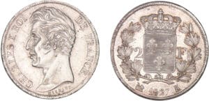 2 francs Charles X - 1827 K (Bordeaux) 2 francs Charles X - 1827 K (Bordeaux)