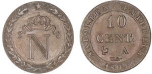 10 centimes Napoléon Ier 1809 A (Paris) 10 centimes Napoléon Ier 1809 A (Paris)