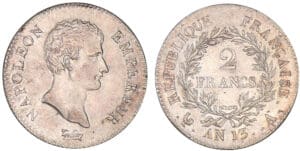 2 francs Napoléon empereur - An 13 A (Paris) 2 francs Napoléon empereur - An 13 A (Paris)