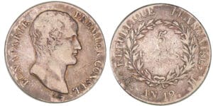 5 francs Bonaparte premier consul - An 12 H (La Rochelle) 5 francs Bonaparte premier consul - An 12 H (La Rochelle)