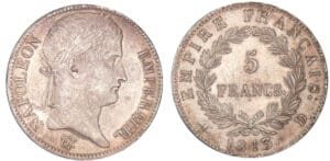 5 francs Napoléon revers empire 1813 D (Lyon)