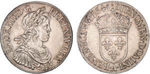 Louis XIV - Ecu à la mèche courte - 1645 A (Paris) Louis XIV - Ecu à la mèche courte - 1645 A (Paris)