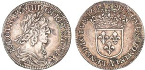 Louis XIII - Quart d'écu - 2ème poinçon - 1642 . A (Paris) Louis XIII - Quart d'écu - 2ème poinçon - 1642 . A (Paris)