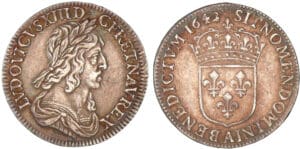 Louis XIII - Quart d'écu - 2ème poinçon - 1642 . A (Paris) Louis XIII - Quart d'écu - 2ème poinçon - 1642 . A (Paris)