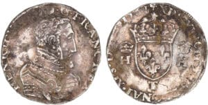 Charles IX (au nom d'Henri II) - Teston - 2ème type - 1561 T (Nantes)