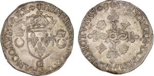 Henri II - Douzain aux croissants - 1557 G (Poitiers)