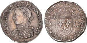 Charles IX - Teston - 2ème type - 1563 H (La Rochelle)